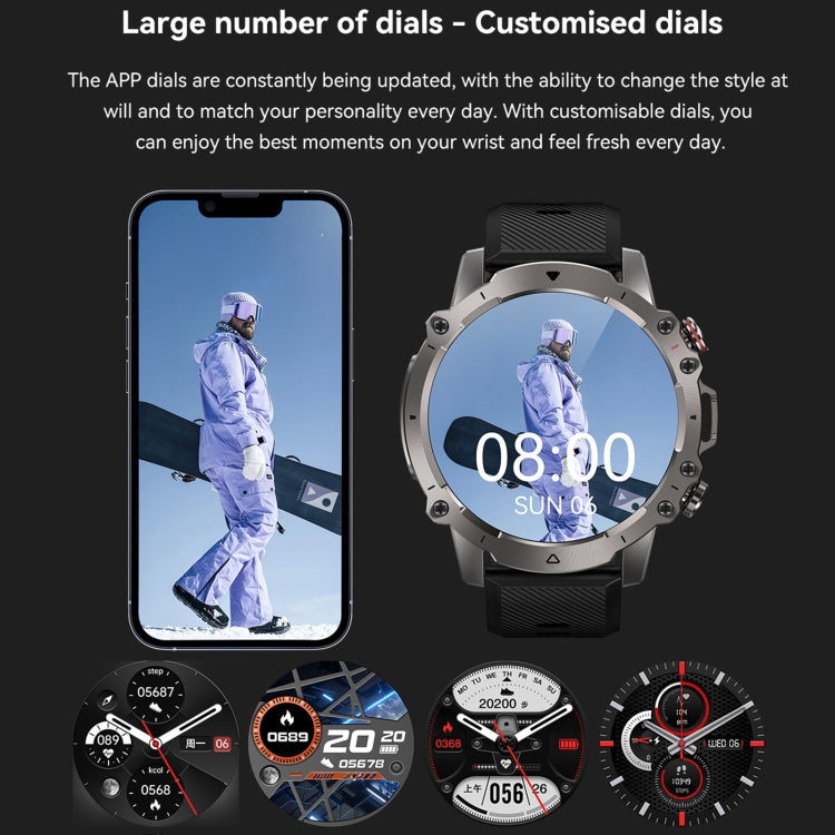 AK56 IP67 BT5.1 1.43inch Smart Watch Support Voice Call / Health Monitoring, Style:Steel Mesh Strap(Silver) by buy2fix