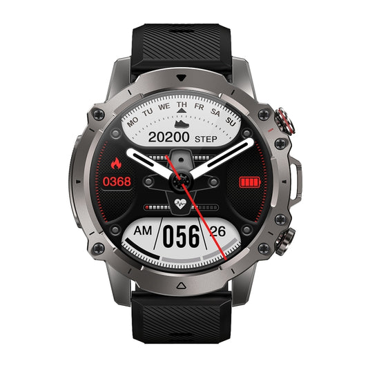 AK56 IP67 BT5.1 1.43inch Smart Watch Support Voice Call / Health Monitoring, Style:Silicone Strap(Black) by buy2fix