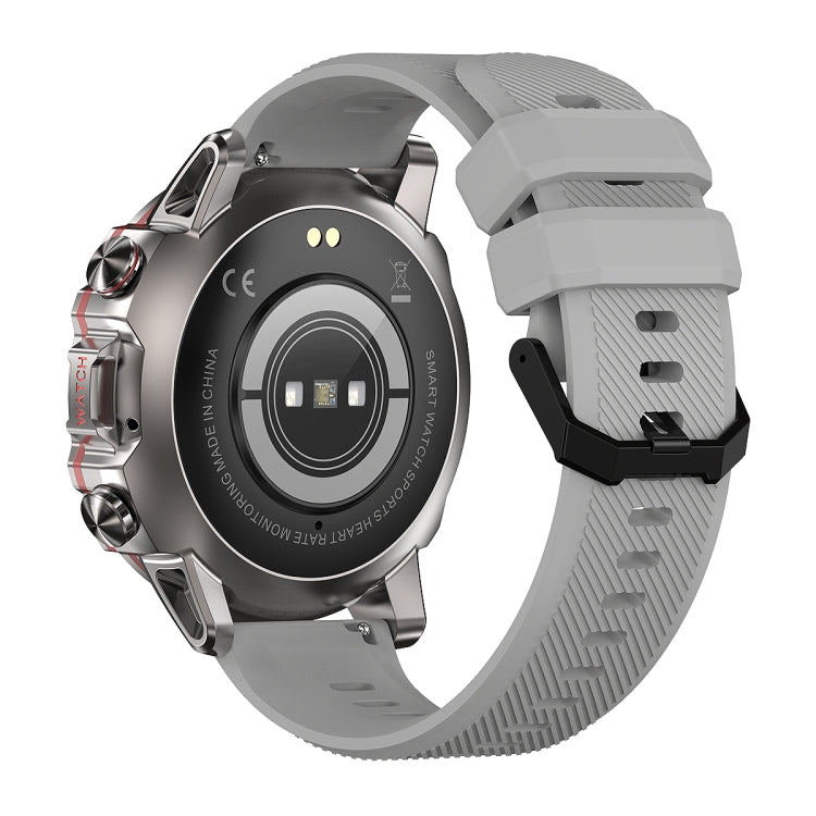 AK56 IP67 BT5.1 1.43inch Smart Watch Support Voice Call / Health Monitoring, Style:Silicone Strap(Silver) by buy2fix