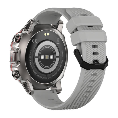 AK56 IP67 BT5.1 1.43inch Smart Watch Support Voice Call / Health Monitoring, Style:Silicone Strap(Silver) by buy2fix