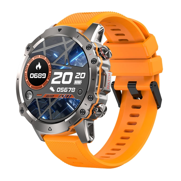 AK56 IP67 BT5.1 1.43inch Smart Watch Support Voice Call / Health Monitoring, Style:Silicone Strap(Orange) by buy2fix