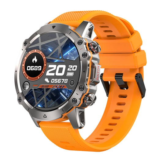 AK56 IP67 BT5.1 1.43inch Smart Watch Support Voice Call / Health Monitoring, Style:Silicone Strap(Orange) by buy2fix