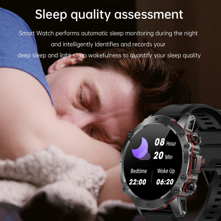 AK56 IP67 BT5.1 1.43inch Smart Watch Support Voice Call / Health Monitoring, Style:Silicone Strap(Orange) by buy2fix