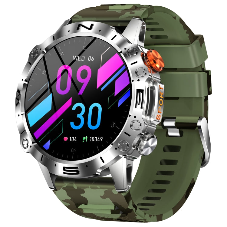 K59 IP67 BT5.0 1.43inch Smart Watch Support Voice Call / Sleep Detection(Camo Green) by buy2fix