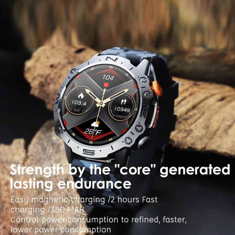 K59 IP67 BT5.0 1.43inch Smart Watch Support Voice Call / Sleep Detection(Orange) by buy2fix