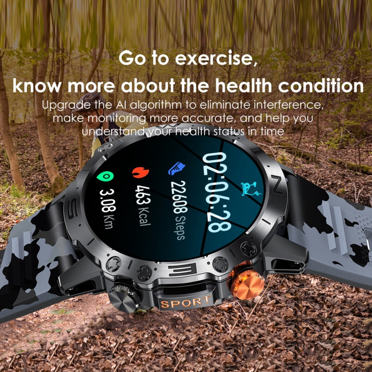 K59 IP67 BT5.0 1.43inch Smart Watch Support Voice Call / Sleep Detection(Orange) by buy2fix