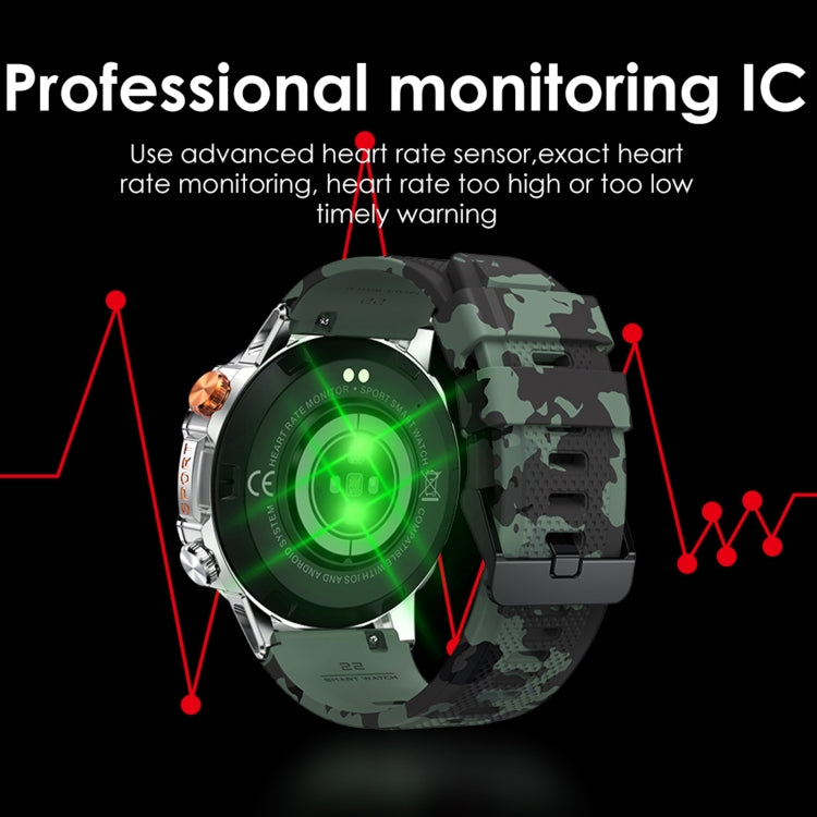K59 IP67 BT5.0 1.43inch Smart Watch Support Voice Call / Sleep Detection(Camo Green) by buy2fix