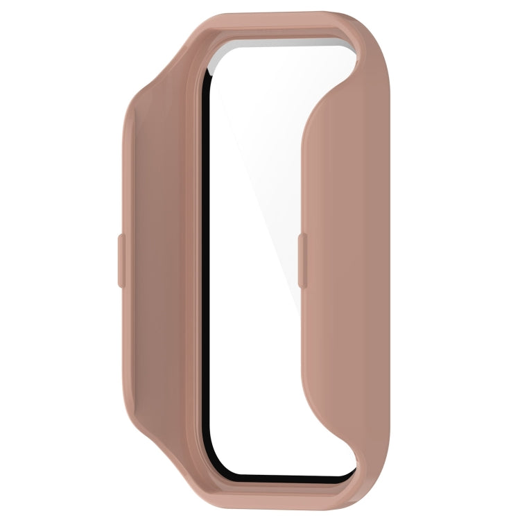 For Xiaomi Smart Band 8 Active / Redmi Band 2 PC + Tempered Film Integrated Watch Protective Case(Pink) - Watch Cases by buy2fix | Online Shopping UK | buy2fix