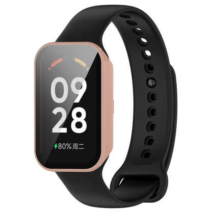 For Xiaomi Smart Band 8 Active / Redmi Band 2 PC + Tempered Film Integrated Watch Protective Case(Pink) - Watch Cases by buy2fix | Online Shopping UK | buy2fix