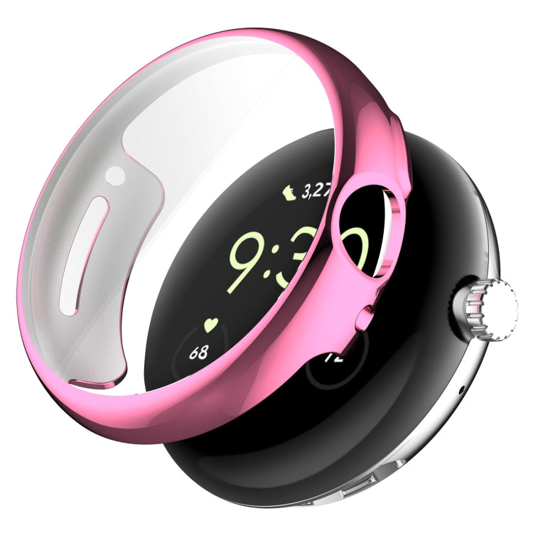 For Google Pixel Watch 2 Full Coverage TPU Electroplated Watch Protective Case(Pink) - Watch Cases by buy2fix | Online Shopping UK | buy2fix