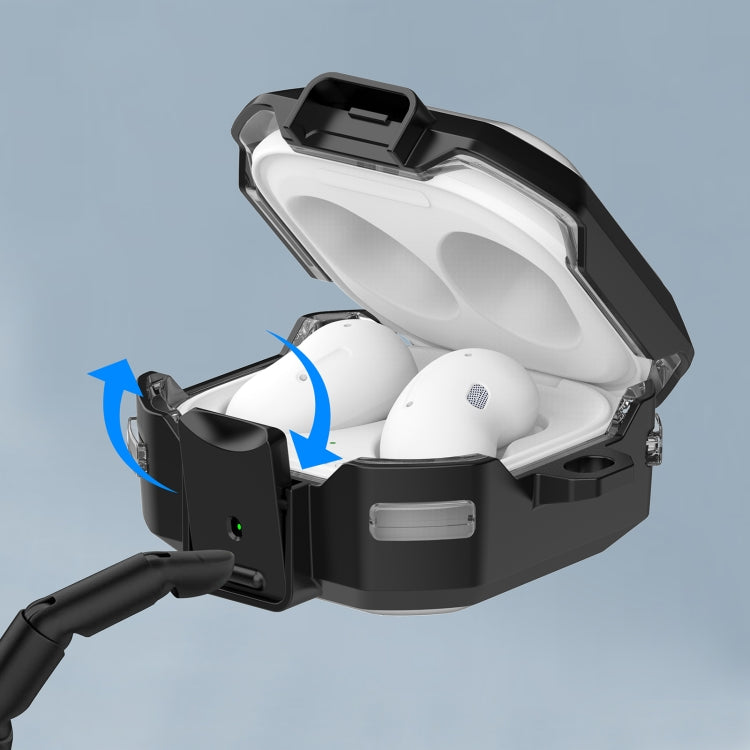 For Samsung Buds Live / Buds2 / Pro / 2Pro TPU + PC Transparent Wireless Earphones Protective Case With Switch(Blue) - Samsung Earphone Case by buy2fix | Online Shopping UK | buy2fix
