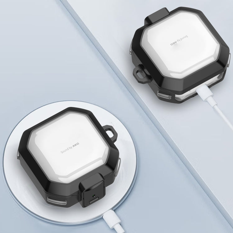 For Samsung Buds Live / Buds2 / Pro / 2Pro TPU + PC Transparent Wireless Earphones Protective Case With Switch(White) - Samsung Earphone Case by buy2fix | Online Shopping UK | buy2fix