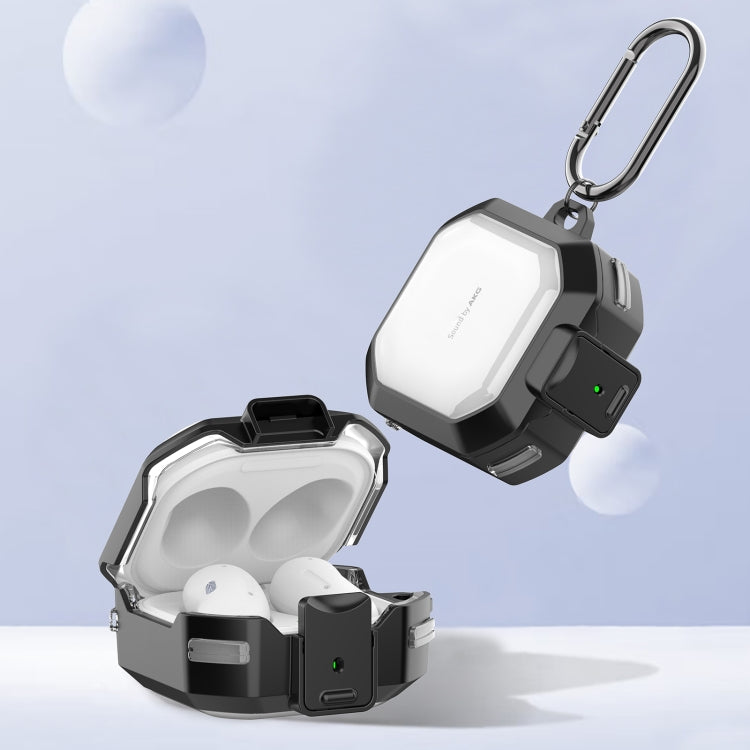 For Samsung Buds Live / Buds2 / Pro / 2Pro TPU + PC Transparent Wireless Earphones Protective Case With Switch(White) - Samsung Earphone Case by buy2fix | Online Shopping UK | buy2fix