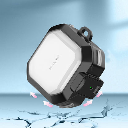 For Samsung Buds Live / Buds2 / Pro / 2Pro TPU + PC Transparent Wireless Earphones Protective Case With Switch(Transparent Black) - Samsung Earphone Case by buy2fix | Online Shopping UK | buy2fix