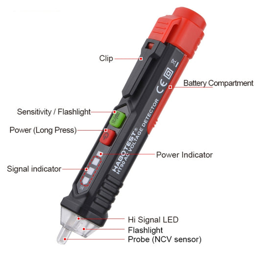 HABOTEST HT90 Multifunctional Inductive Test Pen - Current & Voltage Tester by HABOTEST | Online Shopping UK | buy2fix