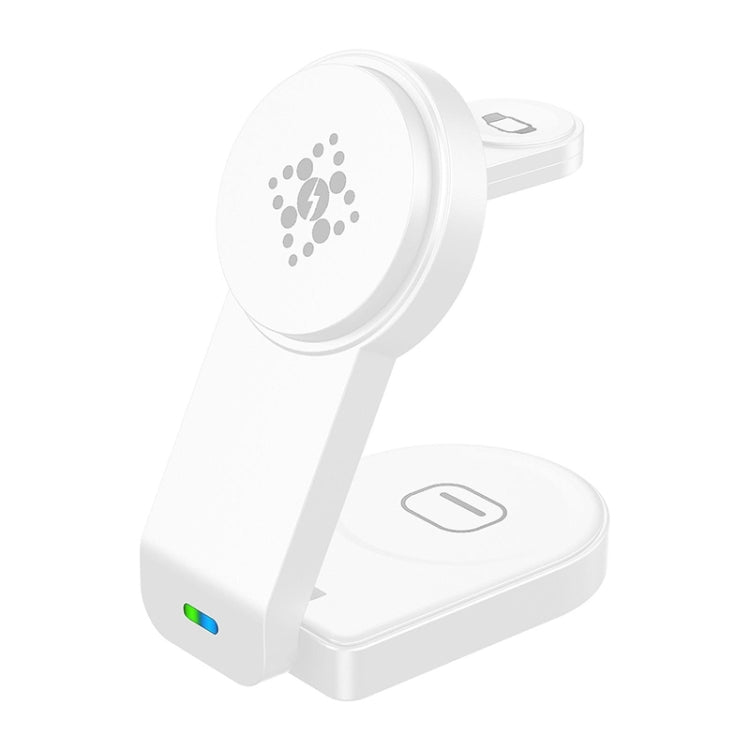 B-23 3 in 1 Foldable Magnetic Wireless Charger Phone Holder, Plug:AU Plug(White) by buy2fix