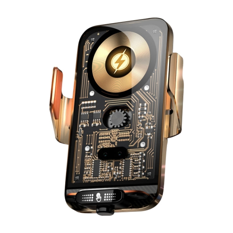 C05 Automatic Alignment Wireless Fast Charging Air Outlet Car Holder(Gold) by buy2fix