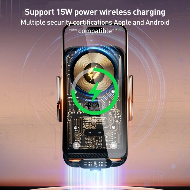 C05 Automatic Alignment Wireless Fast Charging Air Outlet Car Holder(Gold) by buy2fix