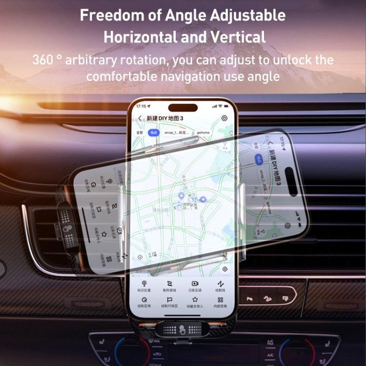 C05 Automatic Alignment Wireless Fast Charging Air Outlet Car Holder(Gold) by buy2fix