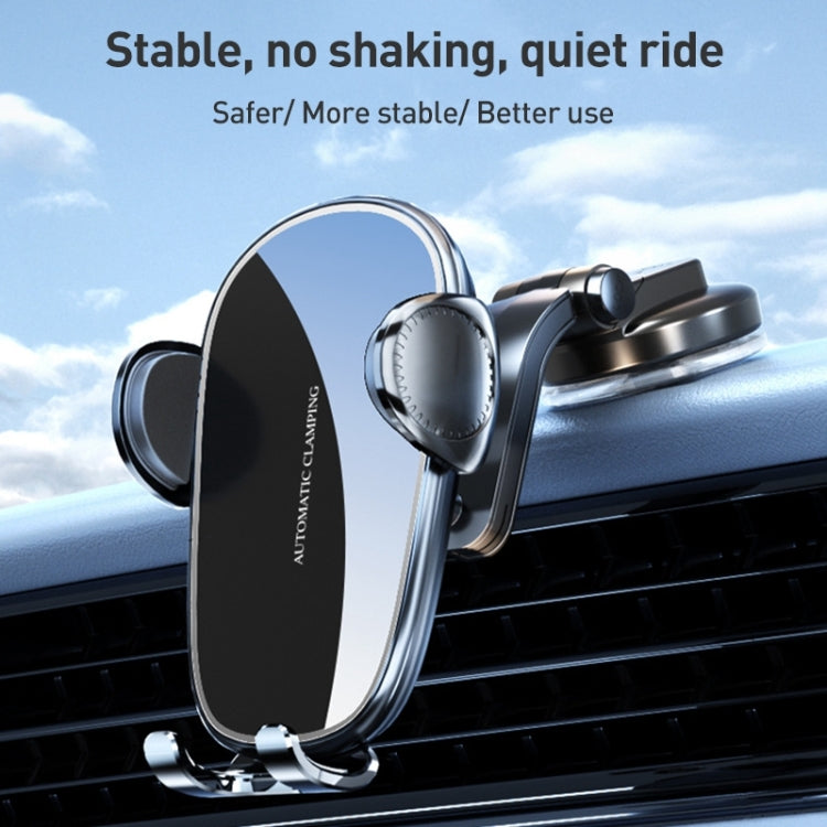 D6 Mechanical Locking Wireless Fast Charging Air Outlet Car Holder, Style:Standard by buy2fix