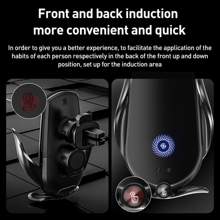 M3 Infrared lnduction Wireless Fast Charging Air Outlet Car Holder(Black) by buy2fix