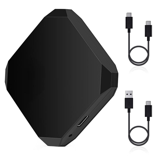 USB + USB-C / Type-C Wired to Wireless Carplay Adapter(Black) - Bluetooth Adapters by buy2fix | Online Shopping UK | buy2fix