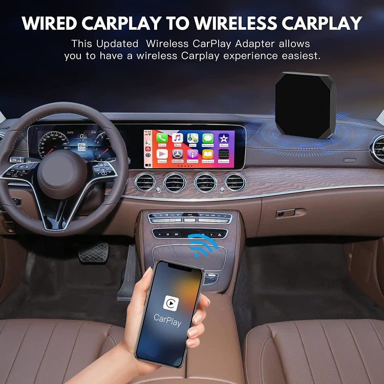 USB + USB-C / Type-C Wired to Wireless Carplay Adapter(Black) by buy2fix