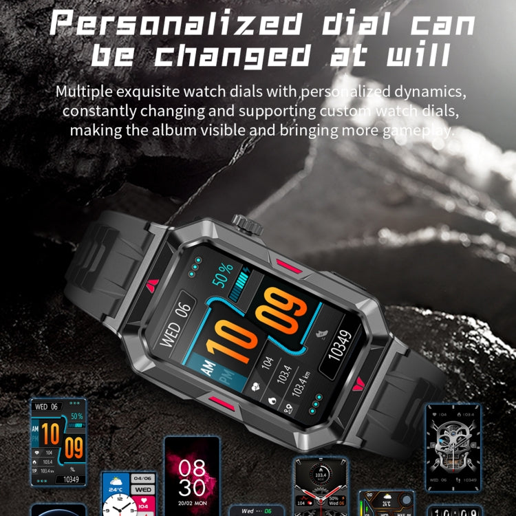 CF26 1.57inch BT5.2 Smart Bracelet Support Sleep Detection, Style:Silicone Strap(Camo Black) by buy2fix