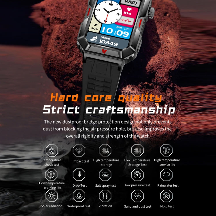 CF26 1.57inch BT5.2 Smart Bracelet Support Sleep Detection, Style:Silicone Strap(Camo Black) by buy2fix