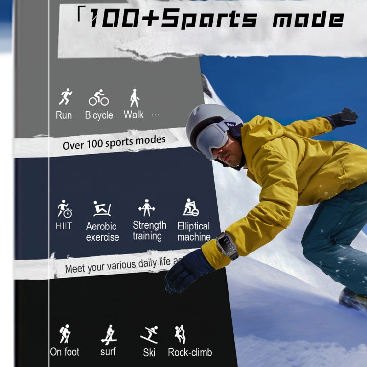 CF26 1.57inch BT5.2 Smart Bracelet Support Sleep Detection, Style:Silicone Strap(Camo Silver) by buy2fix