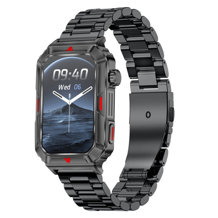 CF26 1.57inch BT5.2 Smart Bracelet Support Sleep Detection, Style:Steel Strap(Black) by buy2fix