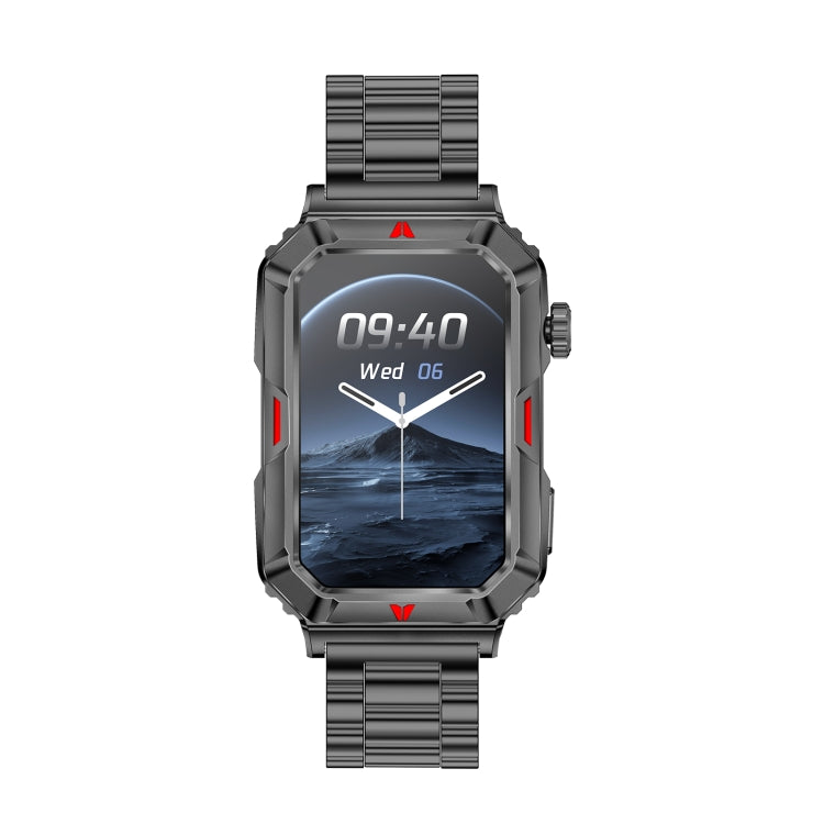 CF26 1.57inch BT5.2 Smart Bracelet Support Sleep Detection, Style:Steel Strap(Black) by buy2fix