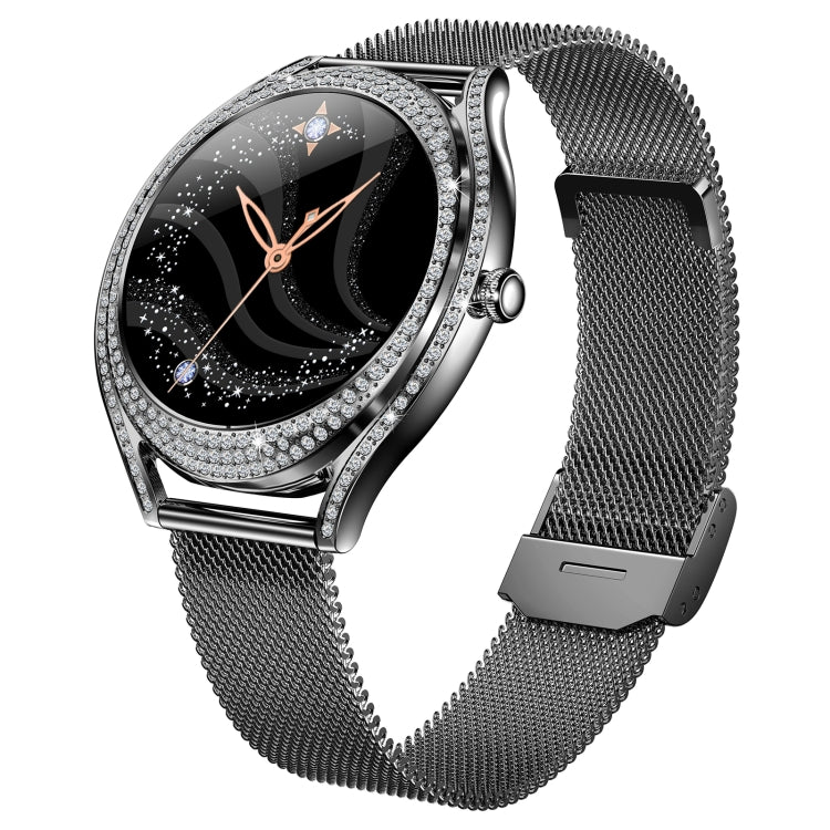 V66 1.28inch BT5.0 Smart Watch Support Heart Rate/ Sleep Detection, Style:Steel Strap(Black) by buy2fix