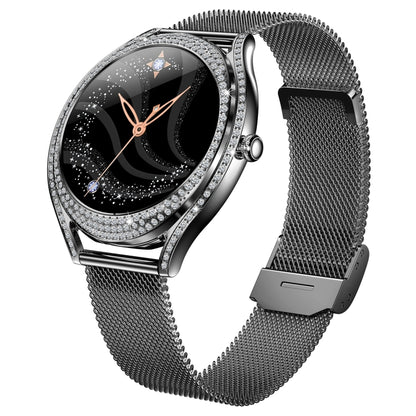 V66 1.28inch BT5.0 Smart Watch Support Heart Rate/ Sleep Detection, Style:Steel Strap(Black) by buy2fix