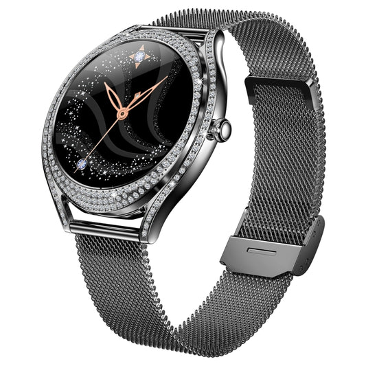 V66 1.28inch BT5.0 Smart Watch Support Heart Rate/ Sleep Detection, Style:Steel Strap(Black) by buy2fix