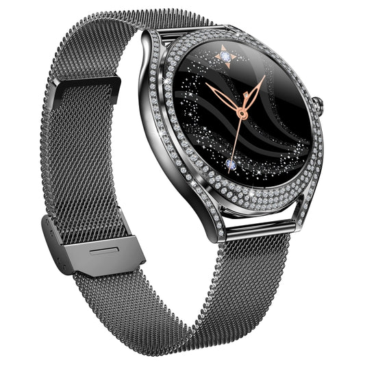 V66 1.28inch BT5.0 Smart Watch Support Heart Rate/ Sleep Detection, Style:Steel Strap(Black) by buy2fix
