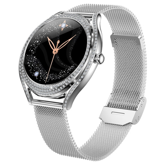 V66 1.28inch BT5.0 Smart Watch Support Heart Rate/ Sleep Detection, Style:Steel Strap(Silver) by buy2fix