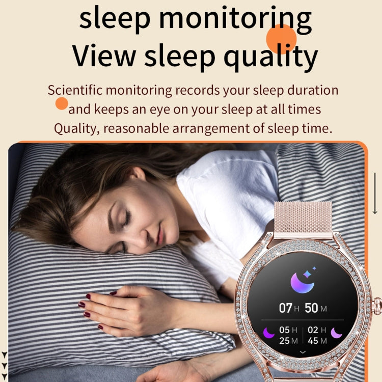 V66 1.28inch BT5.0 Smart Watch Support Heart Rate/ Sleep Detection, Style:Steel Strap(Gold) by buy2fix