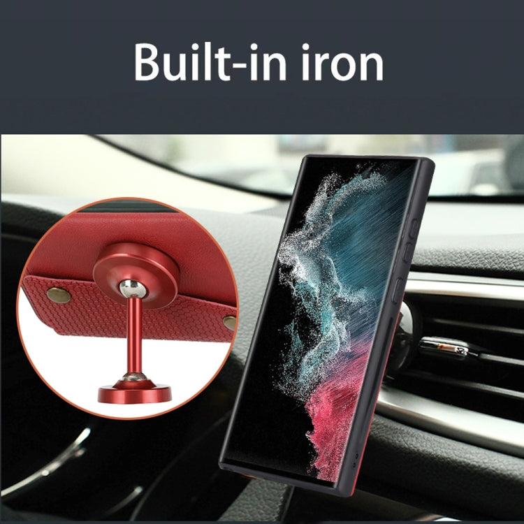 For Samsung Galaxy S24 Ultra 5G Double Buckle Card Slots Magnetic Phone Case(Red) - Galaxy S24 Ultra 5G Cases by buy2fix | Online Shopping UK | buy2fix