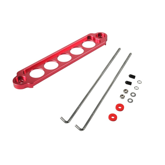 A8681-02 5-hole Car Aluminum Alloy Battery Mounting Bracket(Red) - Engine Fittings by buy2fix | Online Shopping UK | buy2fix