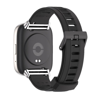 For Redmi Watch 3 Lite / Watch 3 Active Mijobs Flat Hole Breathable TPU Watch Band(Black+Silver) - Watch Bands by MIJOBS | Online Shopping UK | buy2fix