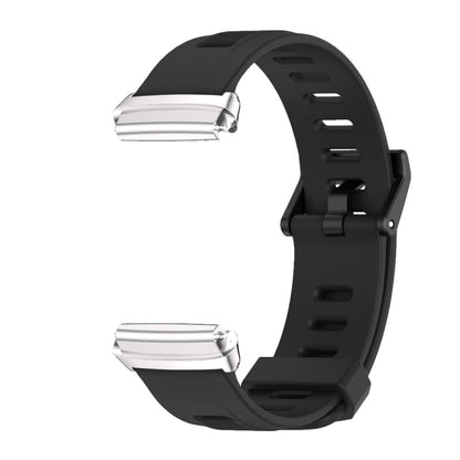 For Redmi Watch 3 Lite / Watch 3 Active Mijobs Flat Hole Breathable TPU Watch Band(Black+Silver) - Watch Bands by MIJOBS | Online Shopping UK | buy2fix
