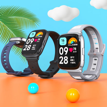 For Redmi Watch 3 Lite / Watch 3 Active Mijobs Flat Hole Breathable TPU Watch Band(Black+Silver) - Watch Bands by MIJOBS | Online Shopping UK | buy2fix