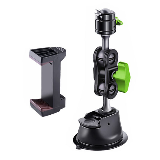 Single Suction Cup Pea Clamp Arm Holder 23cm with Elastic Phone Clamp by buy2fix