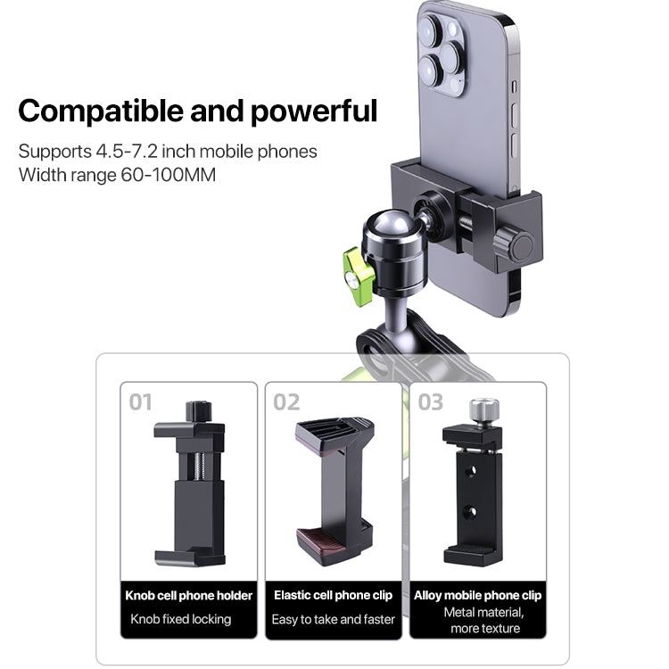 Single Suction Cup Pea Clamp Arm Holder 23cm with Elastic Phone Clamp by buy2fix