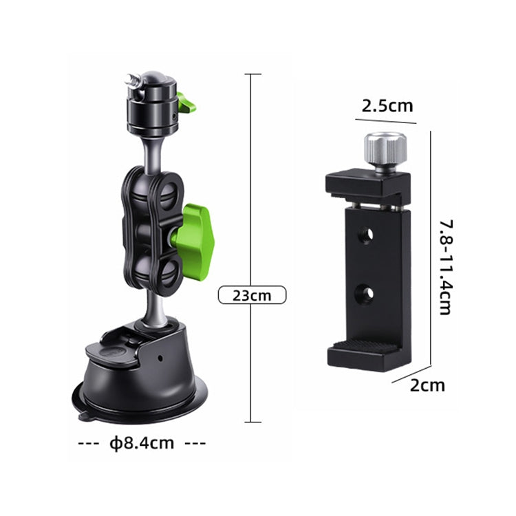 Single Suction Cup Pea Clamp Arm Holder 23cm with Metal Phone Clamp by buy2fix