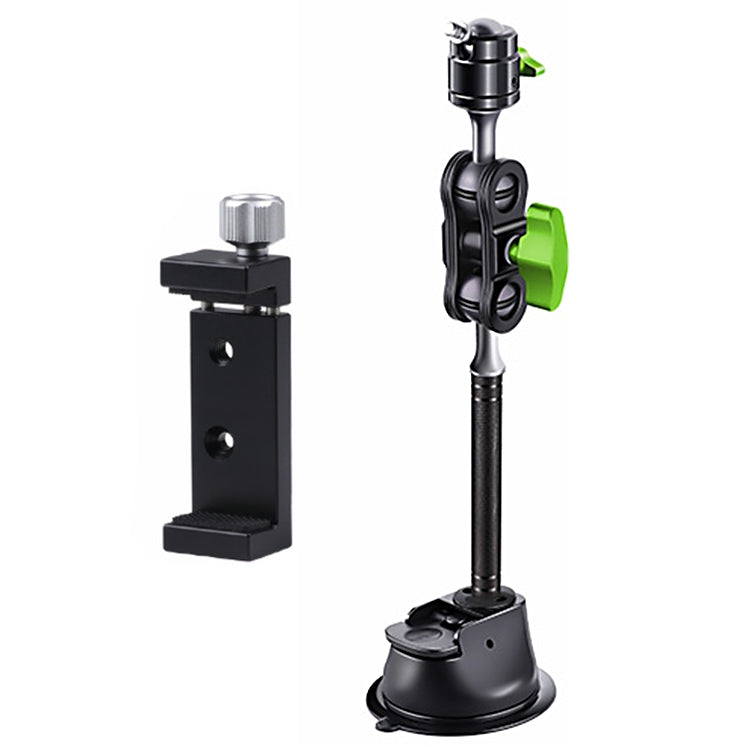 Single Suction Cup Pea Clamp Arm Holder 33cm with Metal Phone Clamp by buy2fix