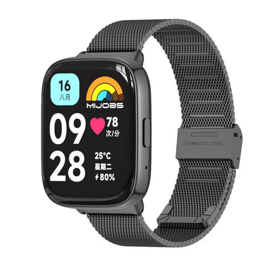 For Redmi Watch 3 Lite / Watch 3 Active Mijobs Milan Buckle Metal Watch Band(Black) - Watch Bands by MIJOBS | Online Shopping UK | buy2fix