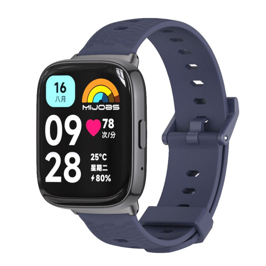 For Redmi Watch 3 Lite / Watch 3 Active Mijobs Honeycomb Texture TPU Watch Band(Midnight Blue Black) - Watch Bands by MIJOBS | Online Shopping UK | buy2fix