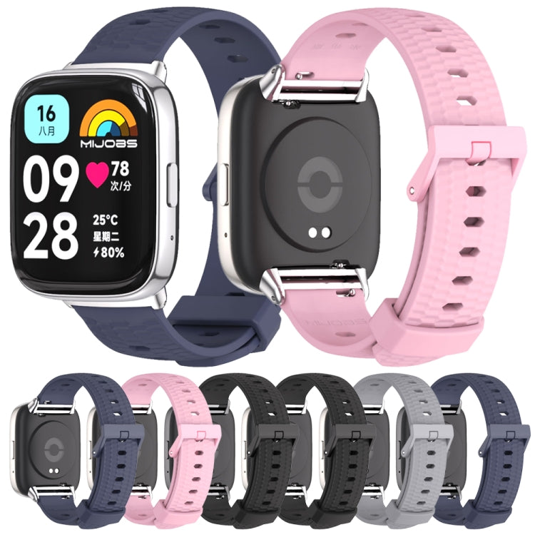 For Redmi Watch 3 Lite / Watch 3 Active Mijobs Honeycomb Texture TPU Watch Band(Midnight Blue Black) - Watch Bands by MIJOBS | Online Shopping UK | buy2fix